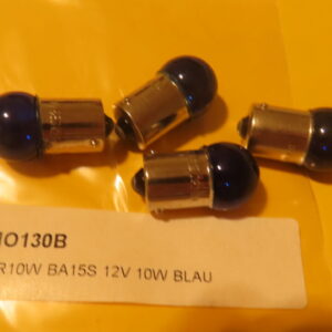 AMO130B LAMPARA PILOTO ESFERICA (BA15s) 18x35mm 12Vols 10-Watios 1-Polo Color AZUL Especial Coches Clasicos tuning