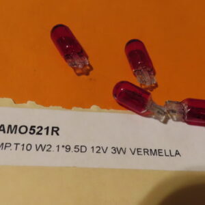 AMO521R LAMPARA CONTROL PILOTO Cuña 12Vols 2,1Watios 10x26mm Color Roja  Especial Coches Clasicos tuning