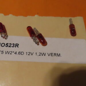 AMO523R LAMPARA CONTROL PILOTO T-5 (W2x4,6d)Cuña 12Vols 1,2Watios 5x20mm Color ROJO Especial Coches Clasicos tuning