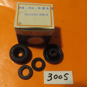 SEID3005 KIT JUEGO GOMAS BOMBIN CILINDRO FRENO TRASERO SEAT-600D SEAT-800 19,05mm Diametro