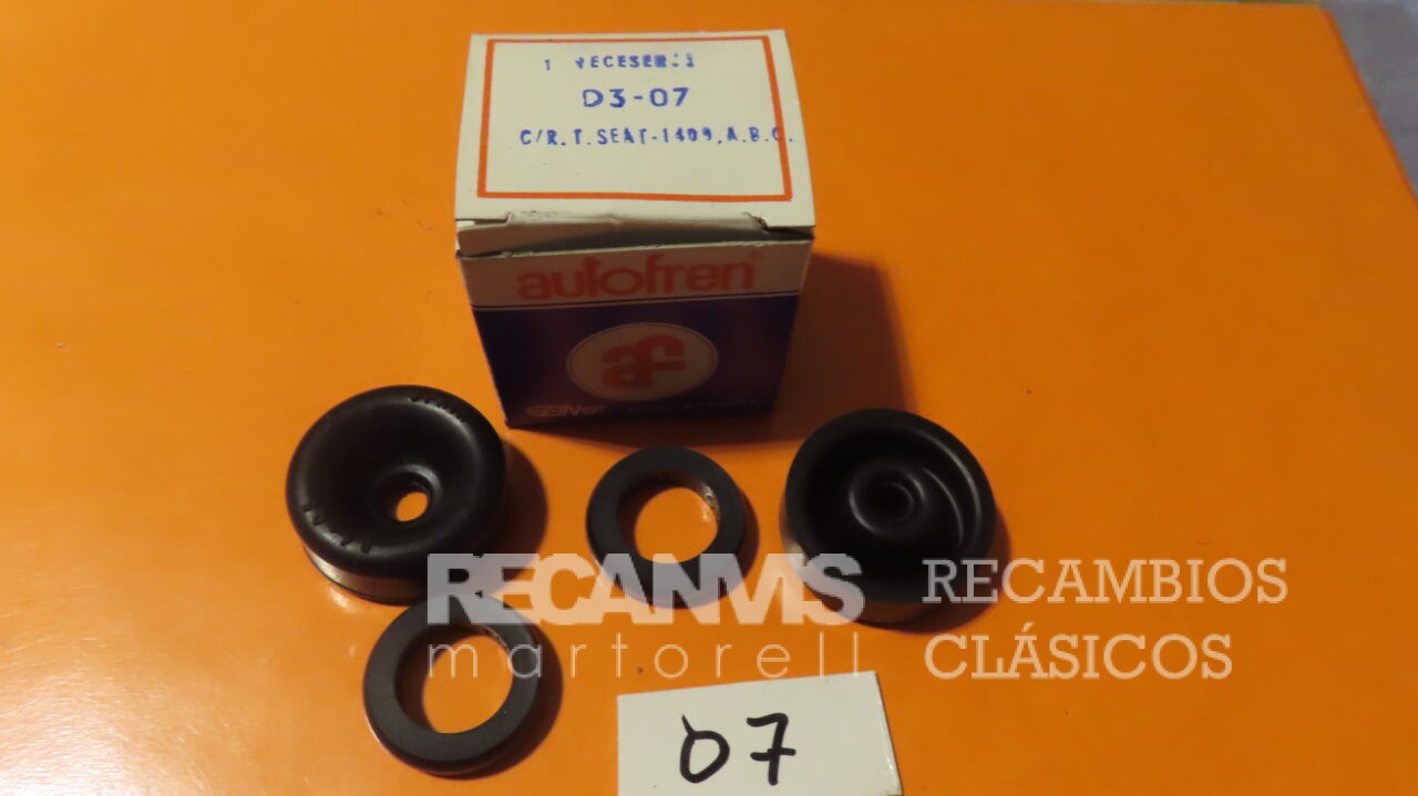 SEID3007 KIT GOMAS BOMBIN CILINDRO FRENO SEAT-1400-A B C SEAT-1500 TRASERO 25,40mm Diametro