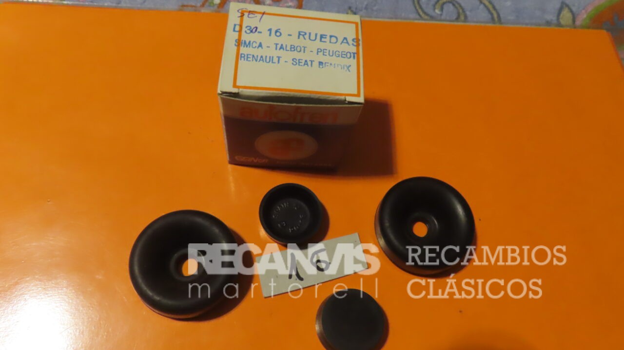 SEID3016 KIT GOMAS BOMBIN CILINDRO FRENO RENAULT PEUGEOT SIMCA TSLBOT TRASERO 22mm Diametro