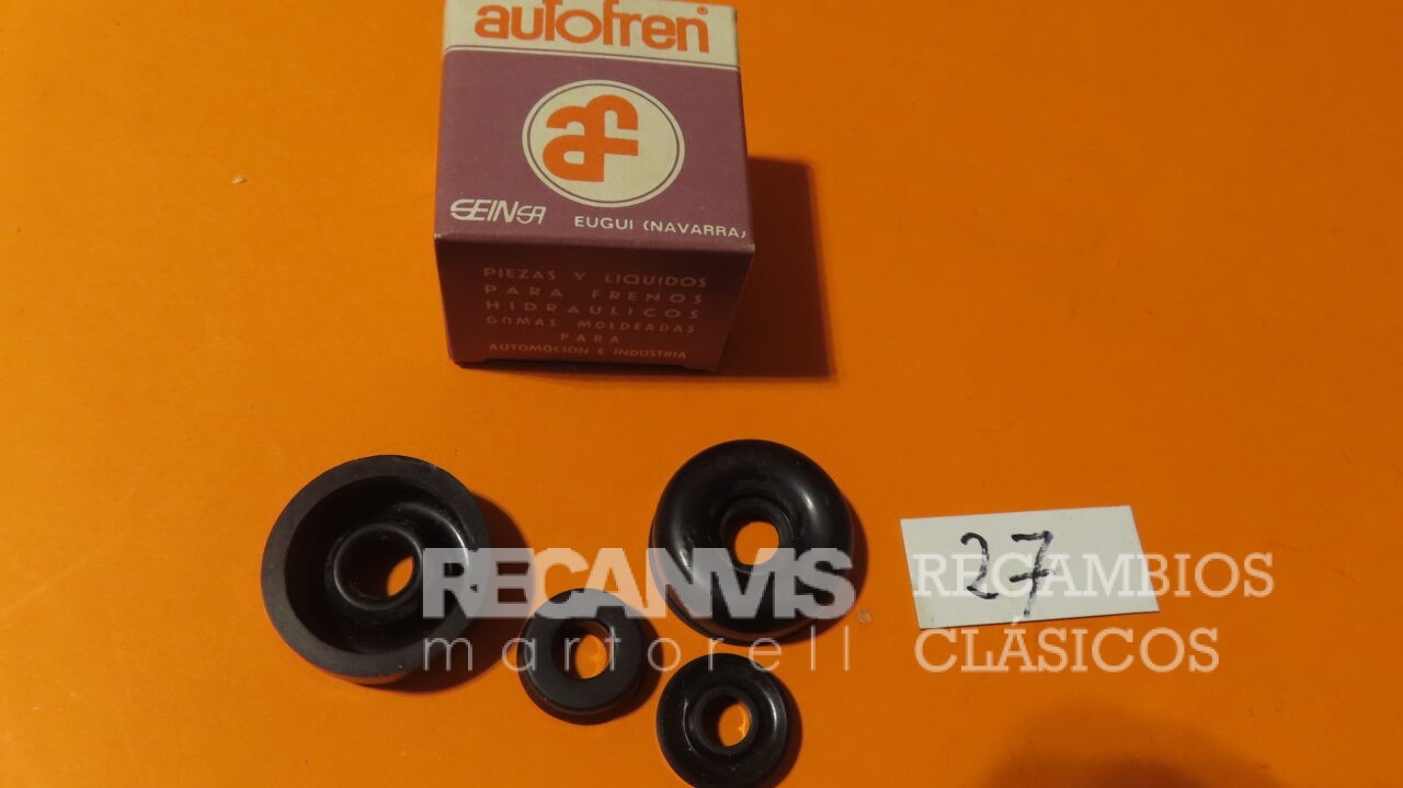 SEID3027 JUEGO GOMAS BOMBIN CILINDRO FRENO TRASERO SIMCA-1000 SIMCA-1200  19mm Diametro