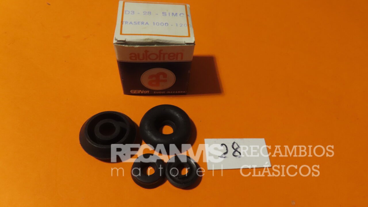 SEID3028 JUEGO GOMAS BOMBIN CILINDRO FRENO TRASERO SIMCA-1000 SIMCA-1200  19mm Diametro