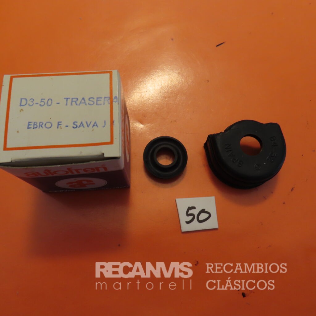 SEID3050 JUEGO GOMAS BOMBIN CILINDRO FRENO TRASERO SAVA-J4 1ª y 2ª Serie EBRO F-100 22,22mm