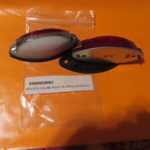 850I0062RBC PLOTO GALIBO CLASICO ROJO y BLANCO OVALADO 40x95mm (Precio UNIDAD) Con Refuerzo Cromado