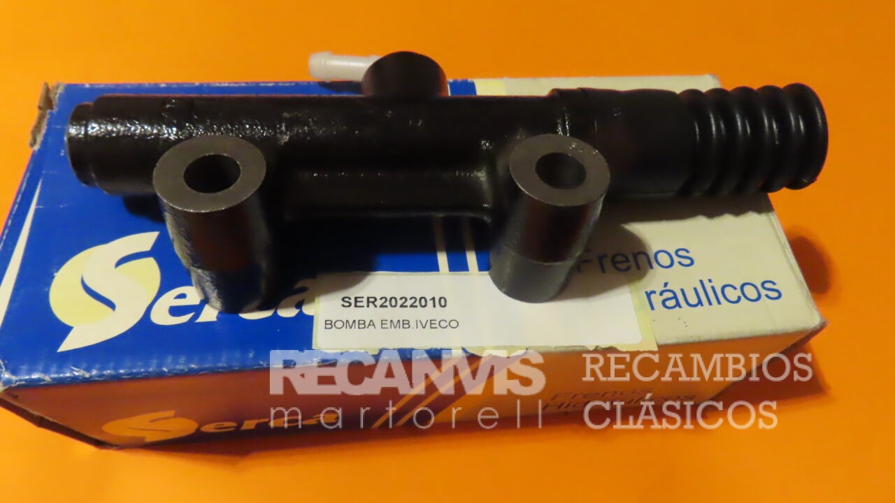 SER2022010 BOMBA EMBRAGUE IVECO 60.10 60.11 65.10 65.12 65.12H 79.10 79.14 95.14 50.8 50.9 50.10 Diametro 19.05mm Rosca12x150mm 82mm entre AGUJEROS