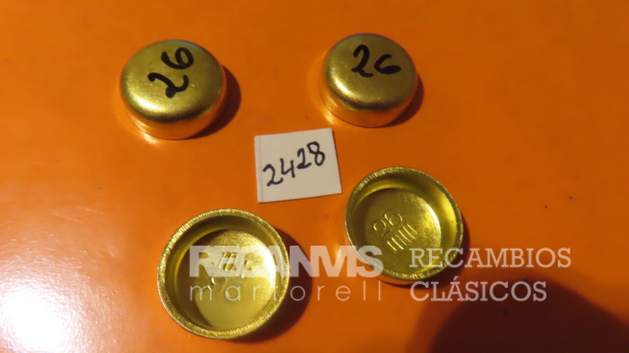 TRI322928  TAPON de CAZOLETA BLOQUE AGUA Motor CULATA diametro 26mm de METAL (Precio Unidad)