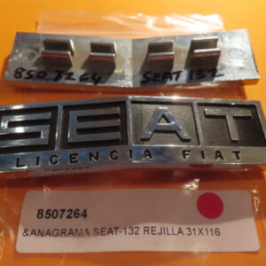 8507264 ANAGRAMA LOGO SEAT-132 REJILLA PARRILLA 31mm DE ANCHO 116mm LARGO