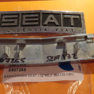 8507265 ANAGRAMA LOGO SEAT-132 REJILLA PARRILLA SEAT-132 CROMADA 36mm ANCHO 120mm LARGO