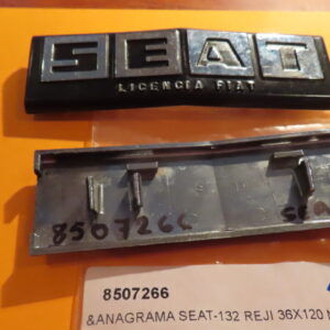 8507266 ANAGRAMA LOGO SEAT-132 REJILLA PARRILLA NEGRA 36mm ANCHO 120mm LARGO