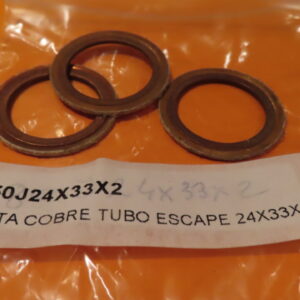 850J24X33X2 ARANDELA JUNTA COLECTOR ESCAPE MOTOS COBRE 24X33X2 (Precio Unidad)