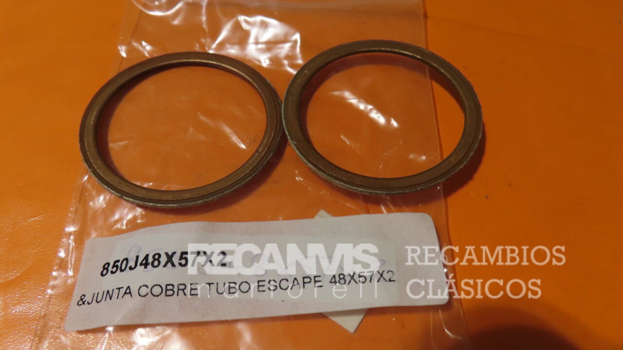 850J48X57X2 ARANDELA JUNTA CULATA y COLECTOR ESCAPE MOTOS COBRE 48X57X2 (Precio Unidad)