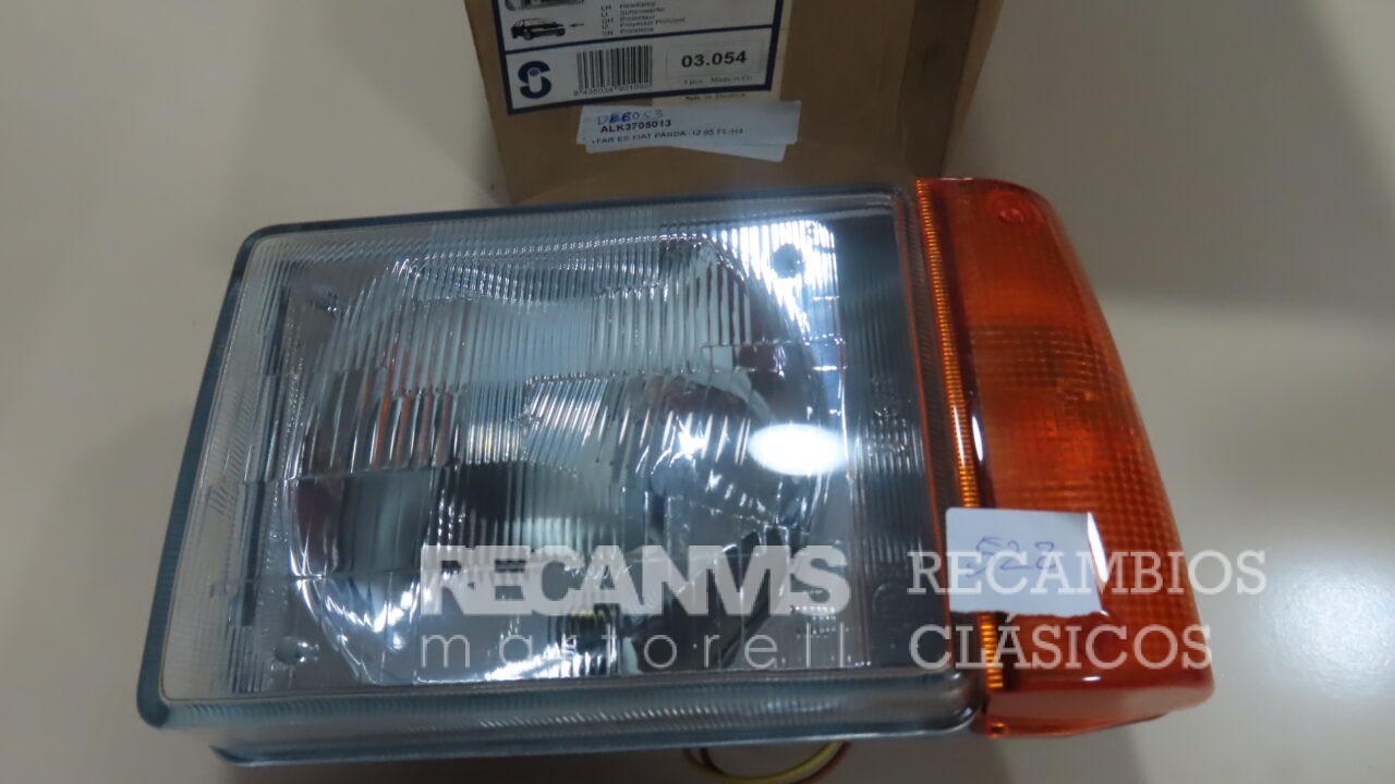 ALK3705013  OPTICA FARO IZQUIERDO EUROPEO FIAT PANDA desde 1980 a 1985 Con PILOTO INTERMITENTE (Saturno)