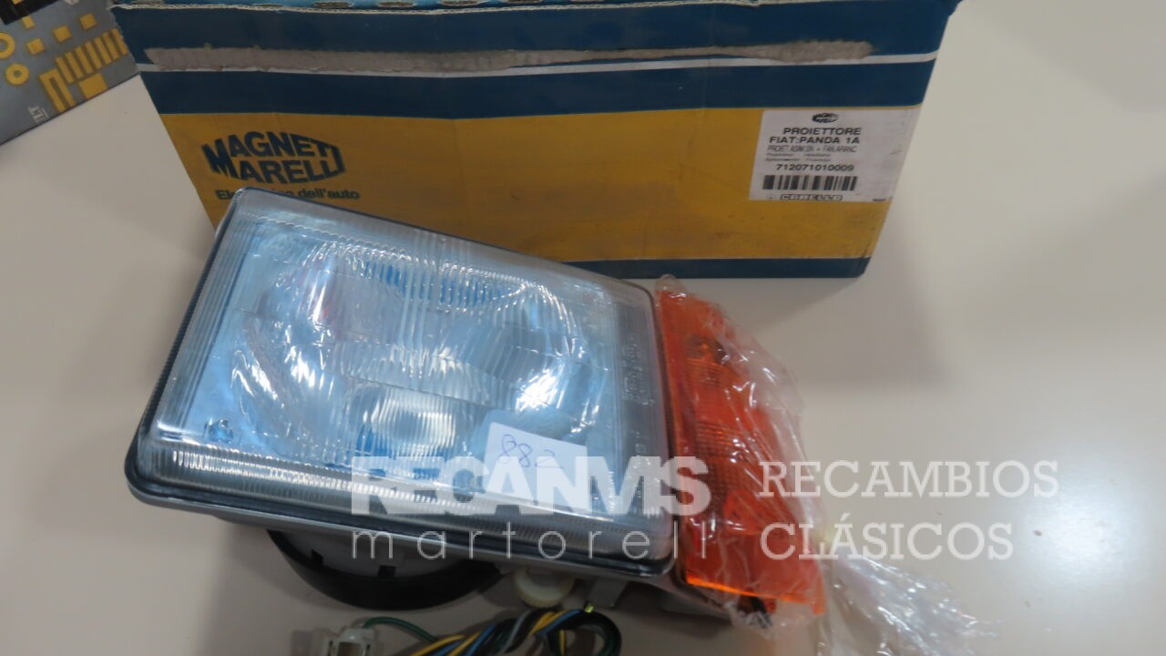 MAGLPA882 OPTICA FARO IZQUIERDO EUROPEO FIAT PANDA desde 1980 a 1985 Con PILOTO INTERMITENTE (Marca CARELLO)