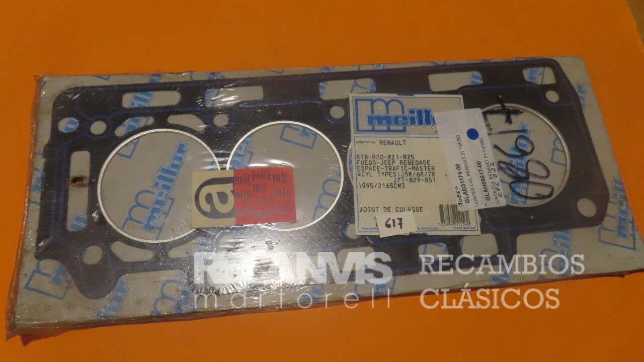 GLAH08617-00 JUNTA CULATA RENAULT-18 RENAULT-21 RENAULT-25 FUEGO ESPACE TRAFIC MASTER JEPP RENEGADE Turbo Tipo J5R 6R 7R J7T 829 851