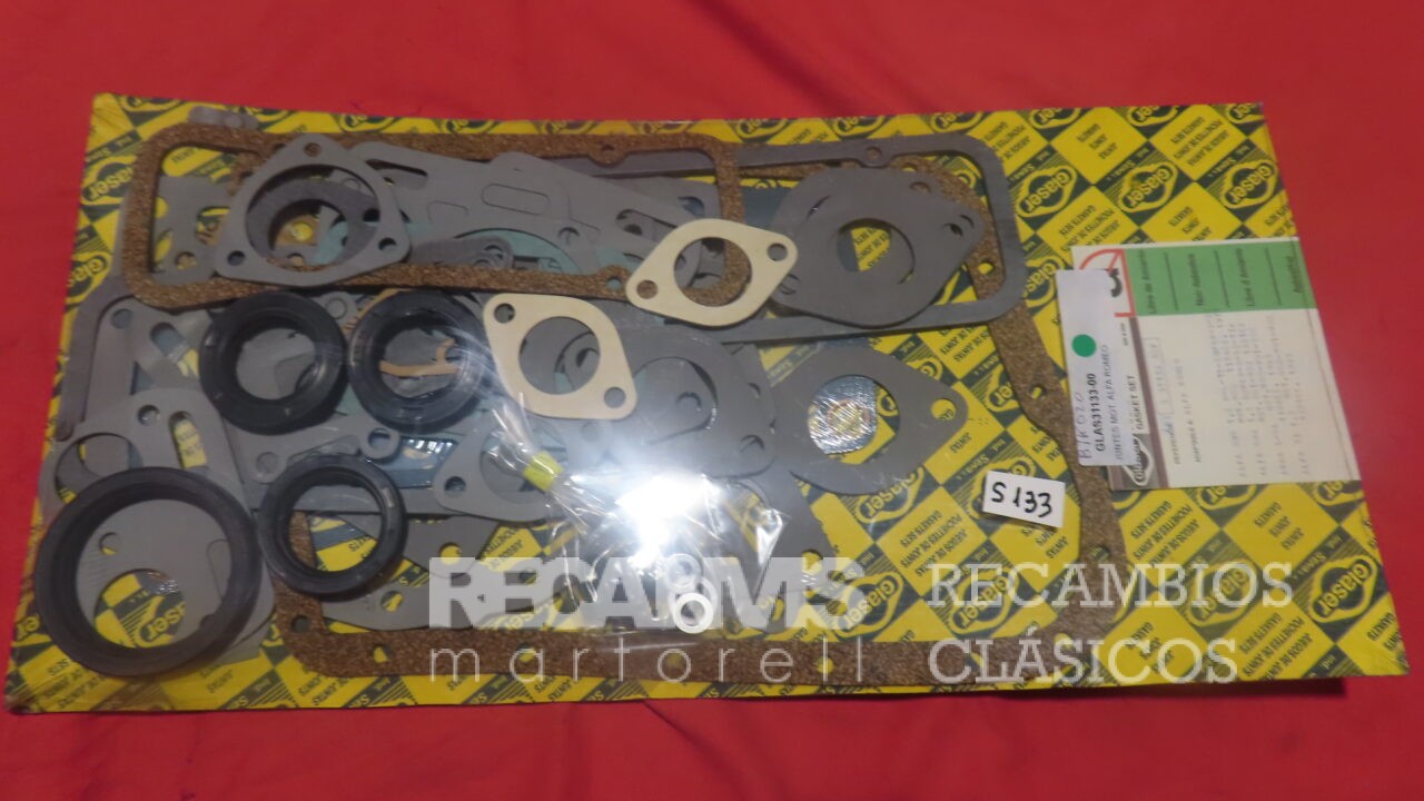 GLAS31133-00 JUEGO JUNTAS MOTOR Completo ALFA ROMEO ARNA 1,2cc 1186cc desde 1983 ALFA Sud TI 1186cc 1286cc 1351cc 80mm Diametro 55Kw/75Ps Motor 305-12-901 Motor 900 901 902 con RETENES